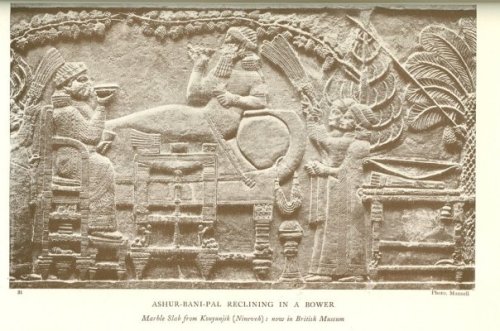 Ashur-bani-pal in the palace of Nineveh.