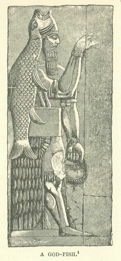 A depiction of the God Ea, Adapa, or Oannes.
