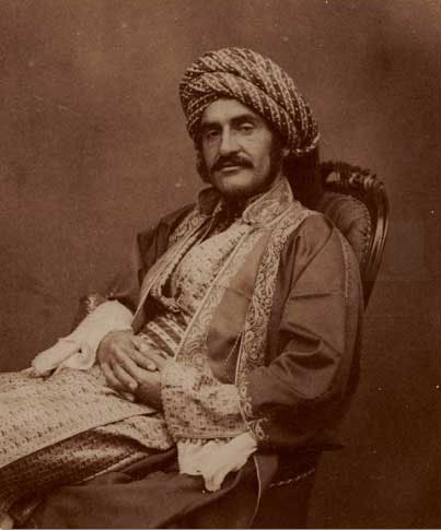 Mr. Hormuzd Rassam, in Mosul, 1854. http://en.wikipedia.org/wiki/Hormuzd_Rassam#/media/File:Hormuzd.Rassam.reclined.jpg