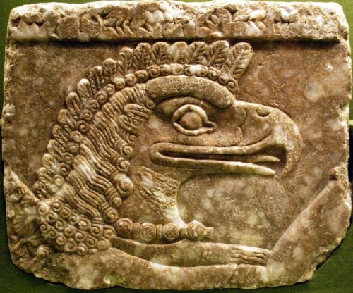 Detail, Apkallu head, from a frieze in Nimrud. http://non-aliencreatures.wikia.com/wiki/Apkallu