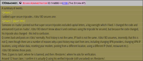 Q 8chan Admin CodeMonkeyZ Takes a Side Against Baruch Jan 18