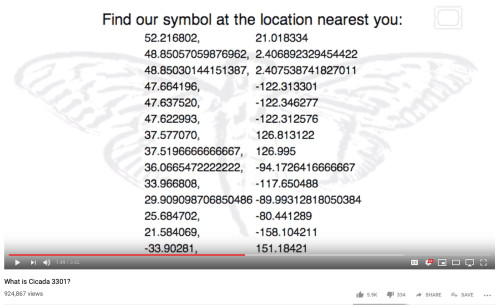 Q Cicada 3301 Global Locations For a Clue