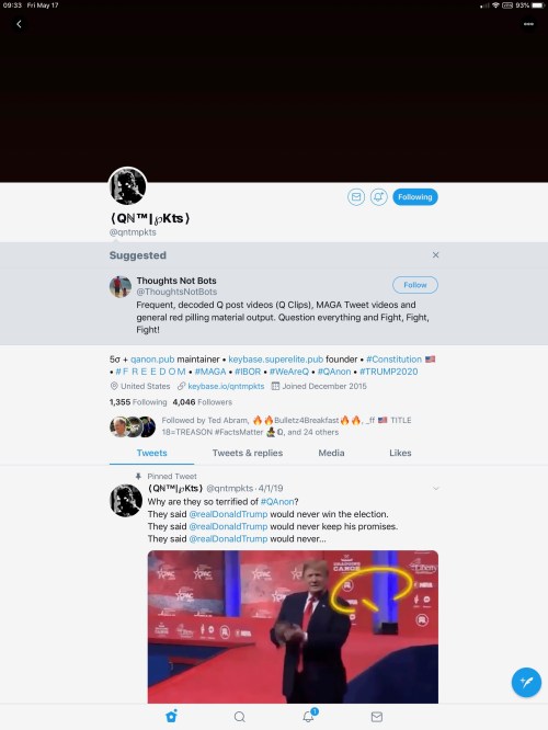 Q Screenshot qntmpkts Twitterfeed May 18 2019