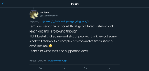 Cicada TS Tweet WITNESSES & Docs Sept 10 2019