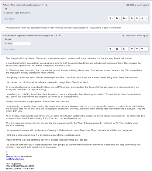 Final Email Me and Z Summed Up the Debacle Conclude with This 11-16-19