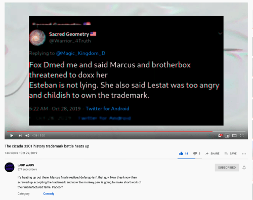Sacred Geometry Fox DM Marcus & box Doxxing Her Esteban Not Lying