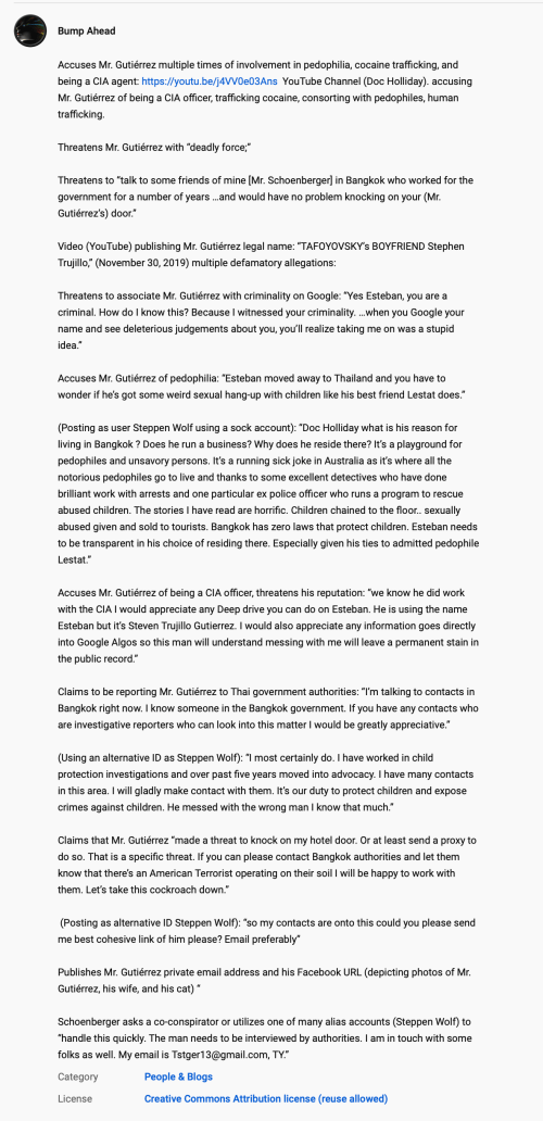 Video Description TS TIME VAULT Stalking Me, Bump Ahead, Dec 7 2019