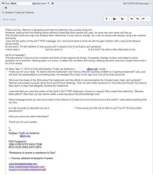 Z3301 Redacted Sample ProtonMail Early Emails Sept 11 2019