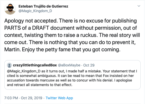 Wehrmeyer Apologizes After Raising a Ruckus--I DECLINE